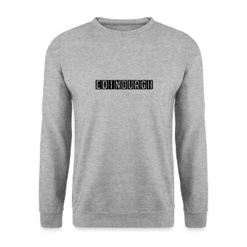 Edinburgh Flughafentafel - Unisex Pullover - Weißgrau meliert - Vorne - Alina (178cm) & Michal (187cm)