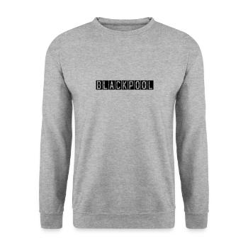Blackpool Flughafentafel - Unisex Pullover - Weißgrau meliert - Vorne - Alina (178cm) & Michal (187cm)