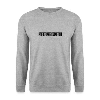 Stockport Airport Sign - Unisex Sweatshirt - salt & pepper - Front - Alina (178cm) & Michal (187cm)