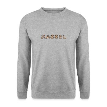 Kassel Hund - Unisex Pullover - Weißgrau meliert - Vorne - Alina (178cm) & Michal (187cm)