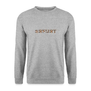 Erfurt Hund - Unisex Pullover - Weißgrau meliert - Vorne - Alina (178cm) & Michal (187cm)