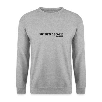 Coordonnées de Zabrze - Sweat-shirt Unisexe - gris chiné - Devant - Alina (178cm) & Michal (187cm)