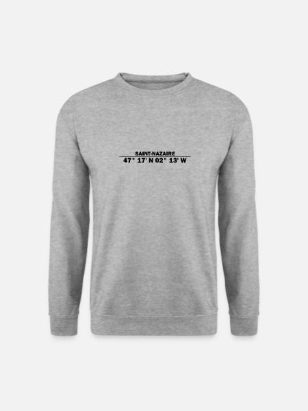 Saint-Nazaire coordinates - Unisex Sweatshirt - salt & pepper