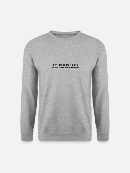 Radolfzell am Bodensee Koordinaten - Unisex Pullover - Weißgrau meliert