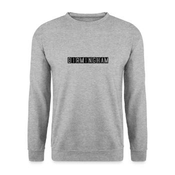 Birmingham Flughafentafel - Unisex Pullover - Weißgrau meliert - Vorne - Alina (178cm) & Michal (187cm)