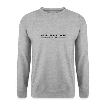 West Valley City Coordinates - Unisex Sweatshirt - salt & pepper - Front - Alina (178cm) & Michal (187cm)