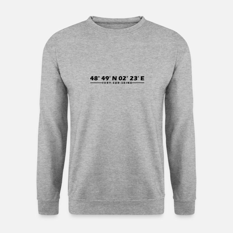 Coordonnées d’Ivry-sur-Seine - Sweat-shirt Unisexe - gris chiné