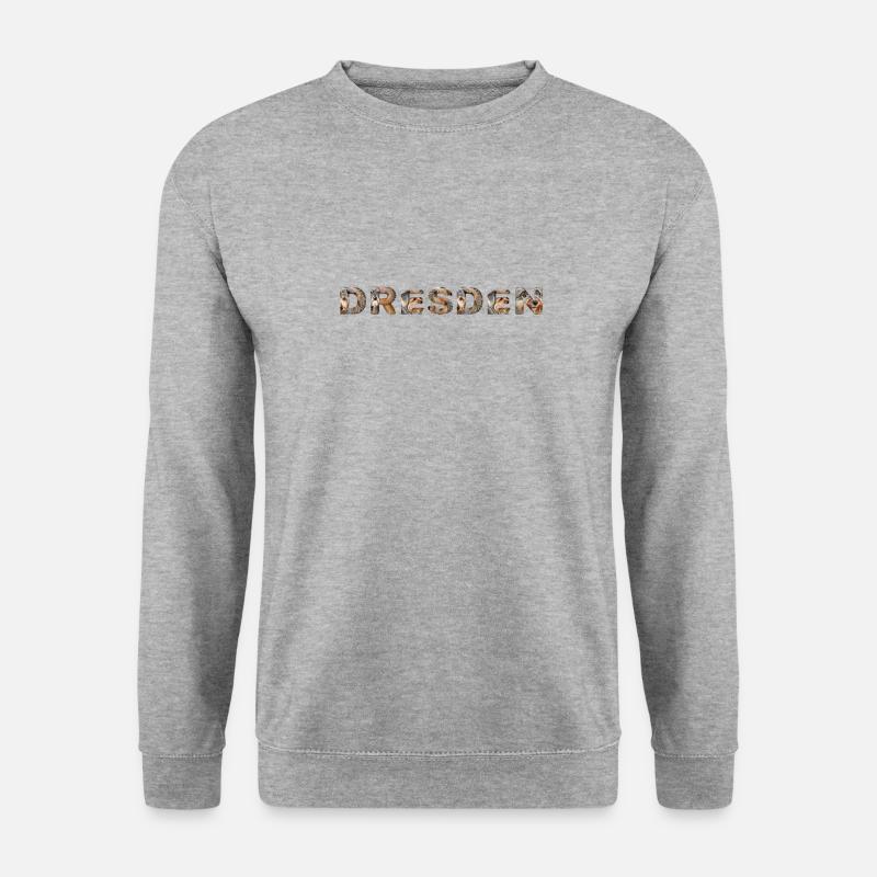 Dresden Hund - Unisex Pullover - Weißgrau meliert