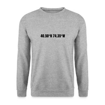 Edison New Jersey USA Koordinaten - Unisex Pullover - Weißgrau meliert - Vorne - Alina (178cm) & Michal (187cm)