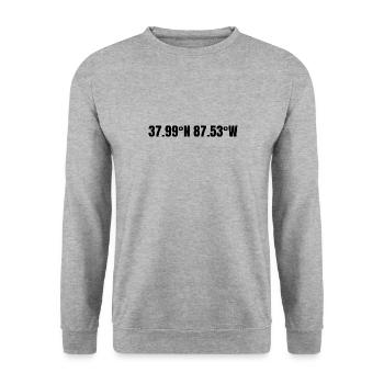 Coordonnées de Evansville, Indiana, États-Unis - Sweat-shirt Unisexe - gris chiné - Devant - Alina (178cm) & Michal (187cm)