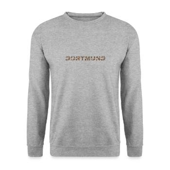 Dortmund Hund - Unisex Pullover - Weißgrau meliert - Vorne - Alina (178cm) & Michal (187cm)