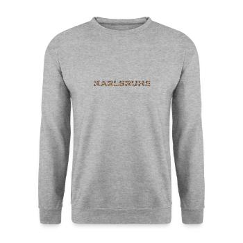 Karlsruhe Hund - Unisex Pullover - Weißgrau meliert - Vorne - Alina (178cm) & Michal (187cm)