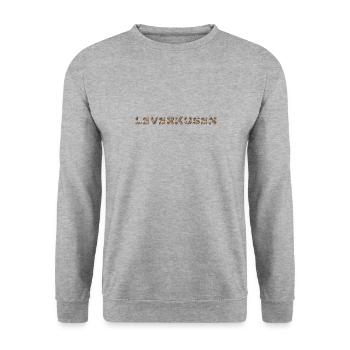 Leverkusen Hund - Unisex Pullover - Weißgrau meliert - Vorne - Alina (178cm) & Michal (187cm)