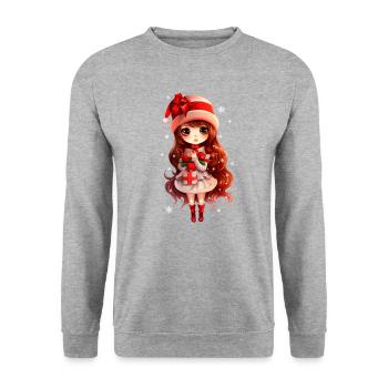 Dollie Noël II - Sweat-shirt Unisexe - gris chiné - Devant - Alina (178cm) & Michal (187cm)