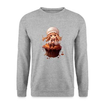 Sweet Cup Cake - Unisex Sweatshirt - salt & pepper - Front - Alina (178cm) & Michal (187cm)