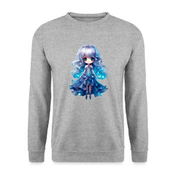 Dollie Star - Sweat-shirt Unisexe - gris chiné - Devant - Alina (178cm) & Michal (187cm)