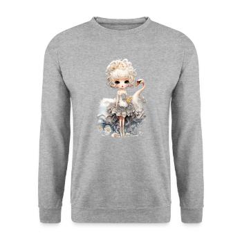 Dollie Swan - Sweat-shirt Unisexe - gris chiné - Devant - Alina (178cm) & Michal (187cm)
