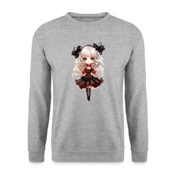 Dollie Noir - Sweat-shirt Unisexe - gris chiné - Devant - Alina (178cm) & Michal (187cm)