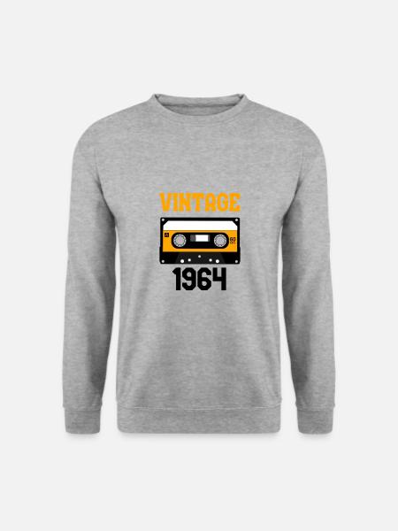 Vintage 1964 Baujahr 1964 Geburtsjahr 1964 - Unisex Pullover - Weißgrau meliert