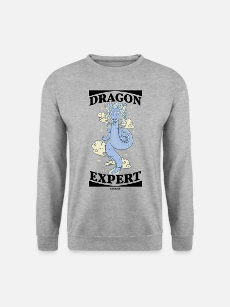 Dragon Expert - Unisex Pullover - Weißgrau meliert