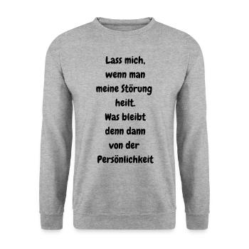 Störung und Persönlichkeit - Unisex Pullover - Weißgrau meliert - Vorne - Alina (178cm) & Michal (187cm)