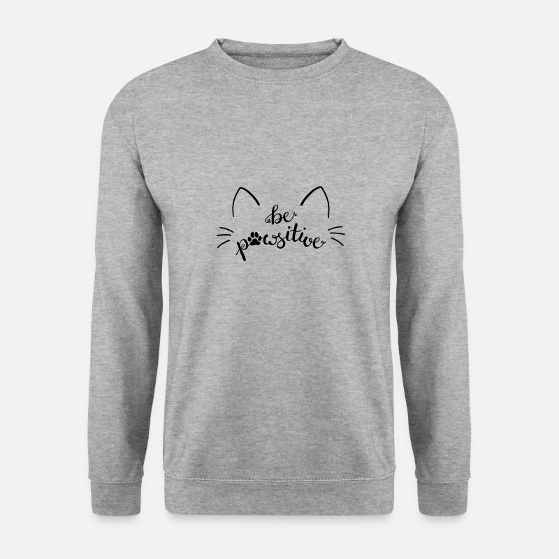 Cat be pawsitive - Unisex Sweatshirt - salt & pepper