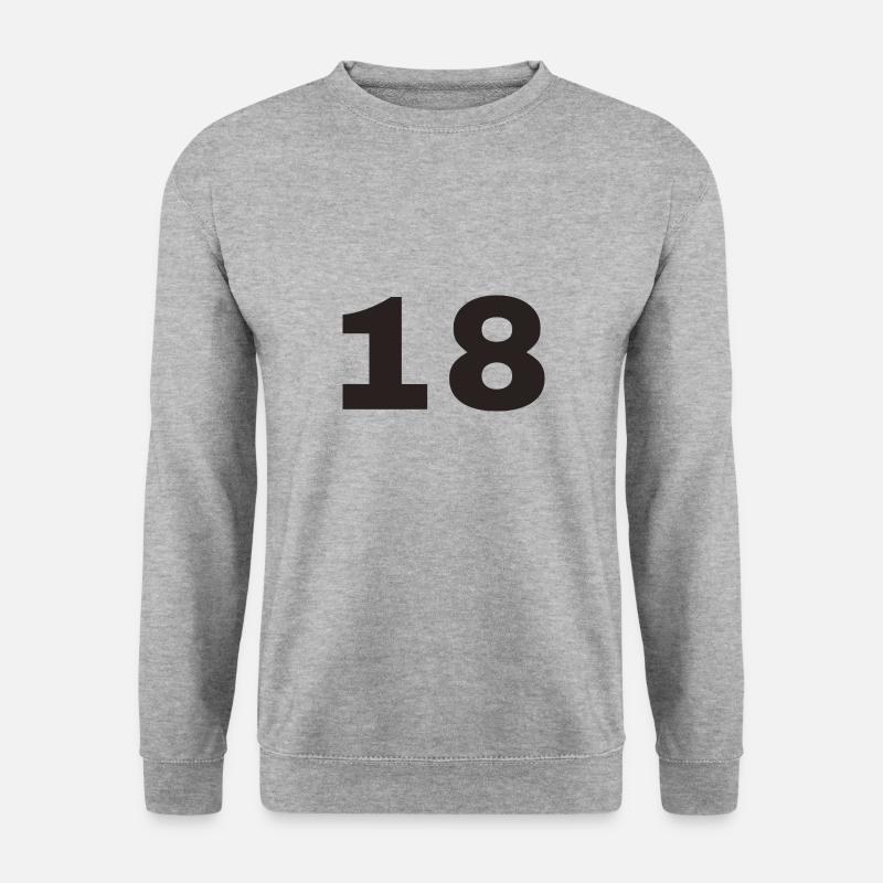 18 - Unisex Pullover - Weißgrau meliert