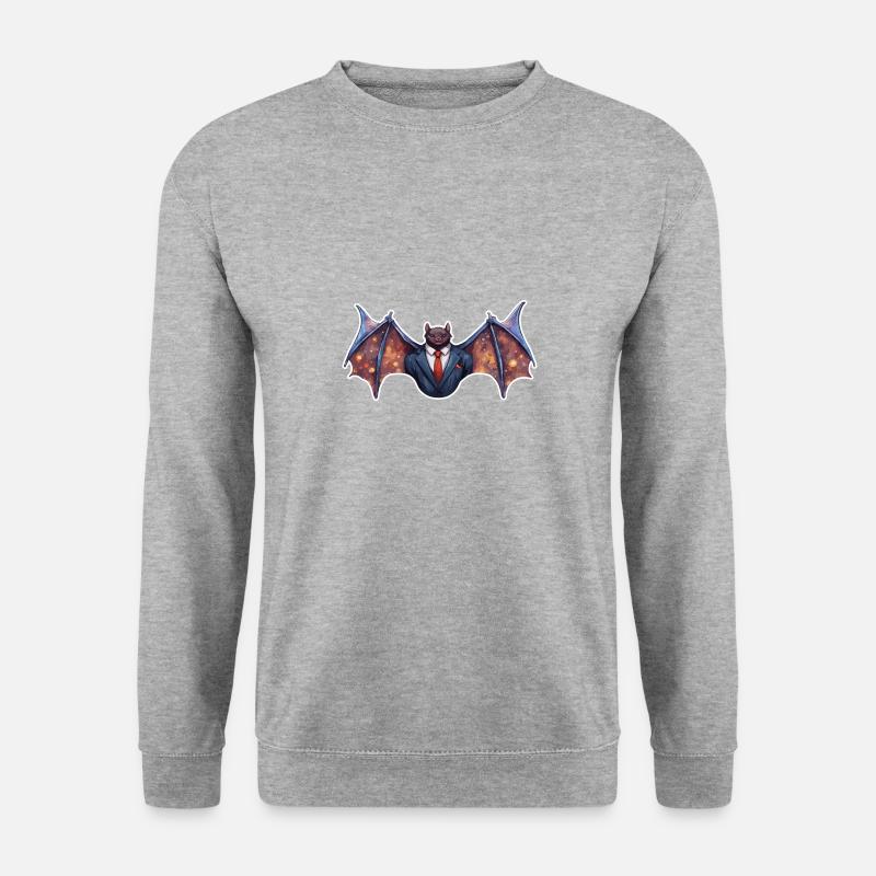 Fledermaus / Vampir / Dracula / Tier / Halloween - Unisex Pullover - Weißgrau meliert