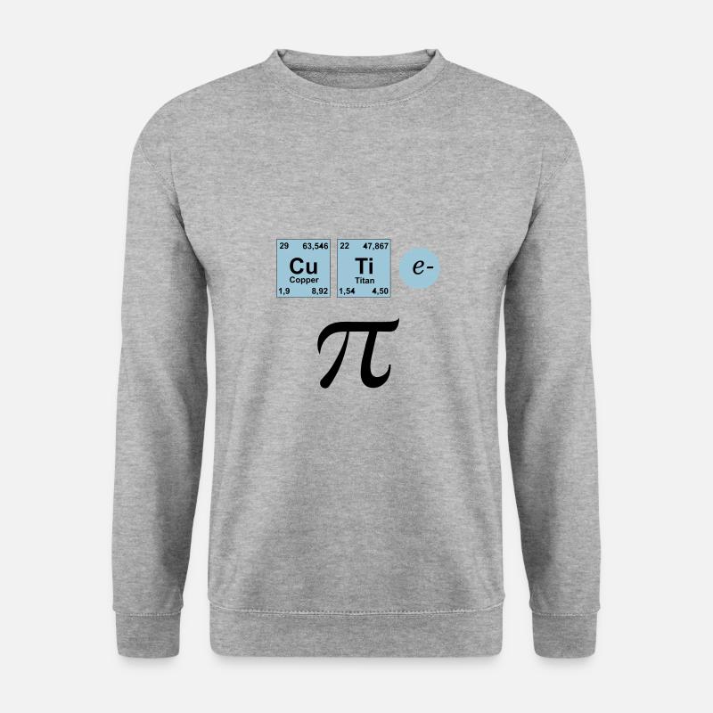 Cutie Pi, Nerd - Unisex Pullover - Weißgrau meliert