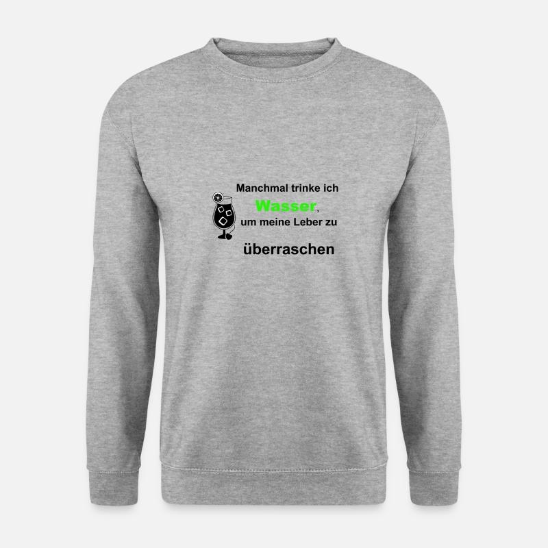 Leber überraschen - Unisex Pullover - Weißgrau meliert