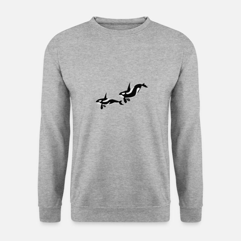 Orcas - Unisex Pullover - Weißgrau meliert