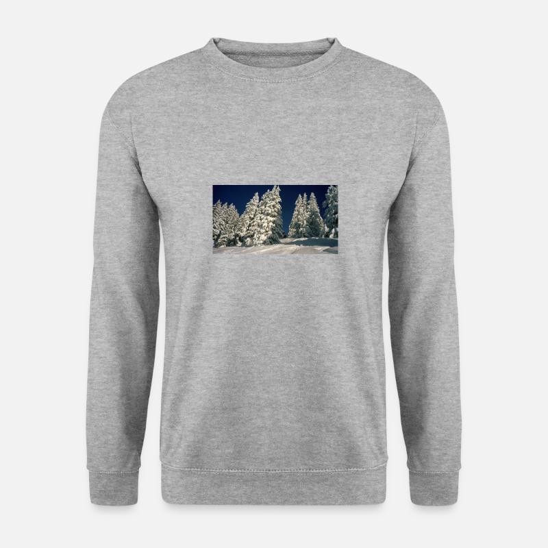 Winter in den Bergen - Unisex Pullover - Weißgrau meliert