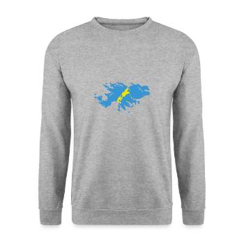 T-shirt avec motif Malvinas Argentinas - Sweat-shirt Unisexe - gris chiné - Devant - Alina (178cm) & Michal (187cm)