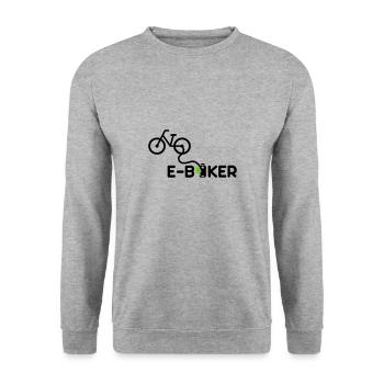 ebiker ebike e-bike - Unisex Pullover - Weißgrau meliert - Vorne - Alina (178cm) & Michal (187cm)