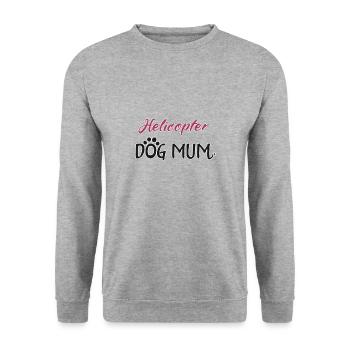 Helicopter Dog Mum - Unisex Pullover - Weißgrau meliert - Vorne - Alina (178cm) & Michal (187cm)