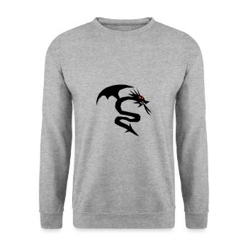 Ein Drache Drachen - Unisex Pullover - Weißgrau meliert - Vorne - Alina (178cm) & Michal (187cm)