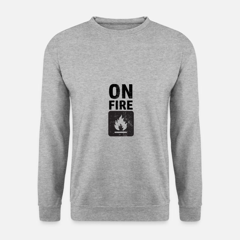 On Fire - Unisex Pullover - Weißgrau meliert