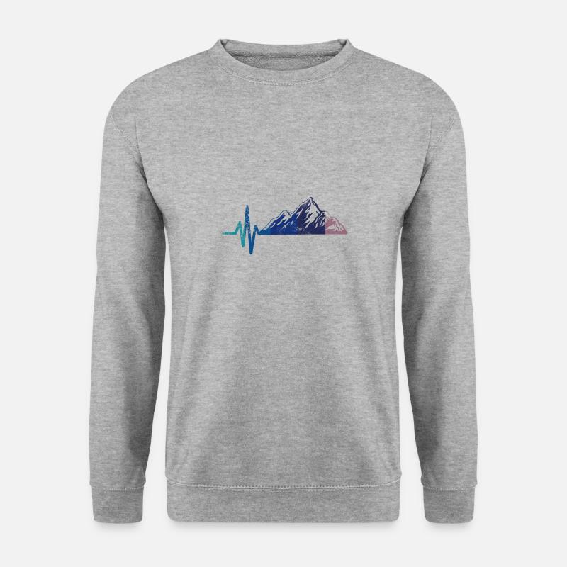 Berge Alpen Bergsteigen - Unisex Pullover - Weißgrau meliert