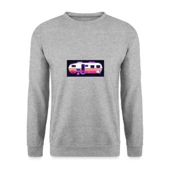 Camping-car / Camping-car / camping / Roadtrip / Voyage - Sweat-shirt Unisexe - gris chiné - Devant - Alina (178cm) & Michal (187cm)