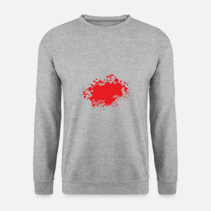 Farbklecks Klecks Farbspritzer Maler Geschenk rot - Unisex Pullover - Weißgrau meliert