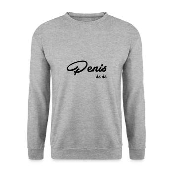 Penis hihi - Unisex Sweatshirt - salt & pepper - Front - Alina (178cm) & Michal (187cm)