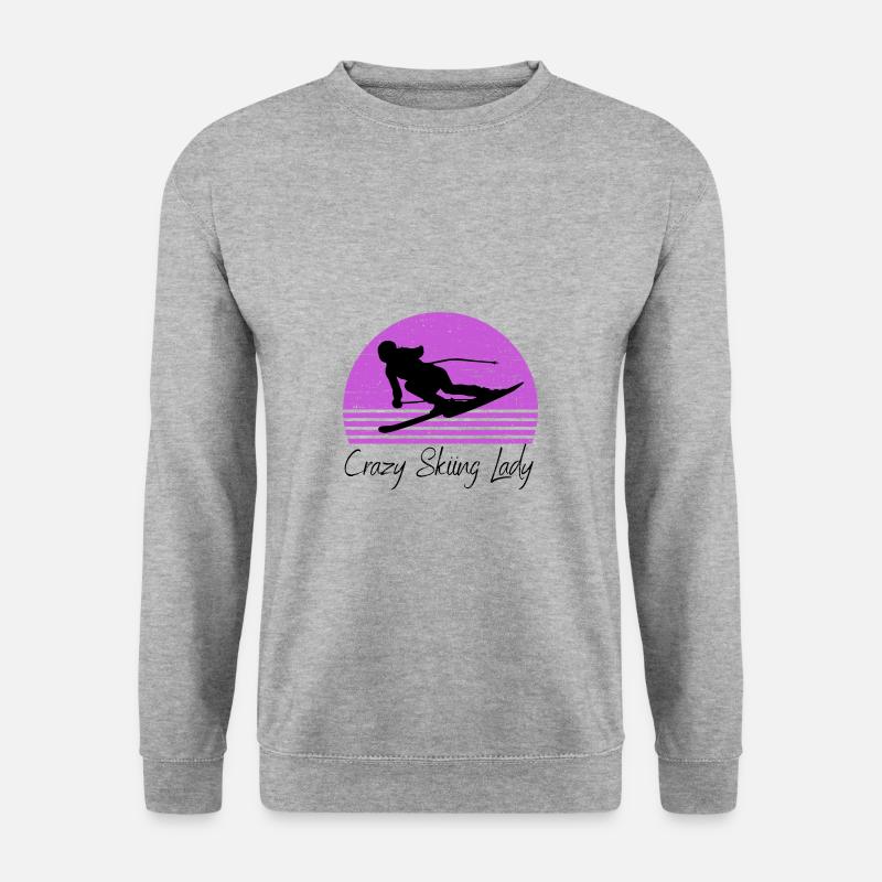 Skifahrer - Unisex Pullover - Weißgrau meliert
