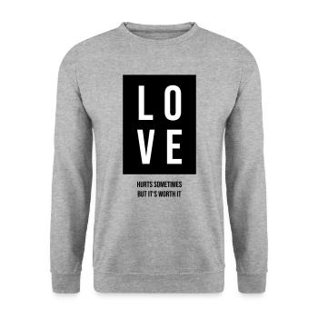 Love hurts gift - Unisex Sweatshirt - salt & pepper - Front - Alina (178cm) & Michal (187cm)