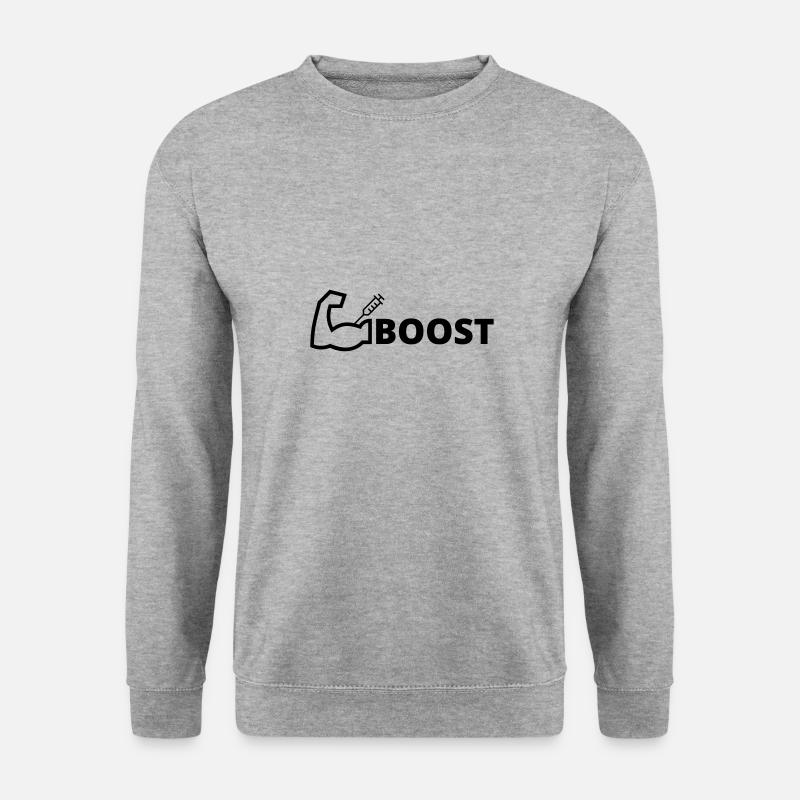 Boost geboostert - Unisex Pullover - Weißgrau meliert