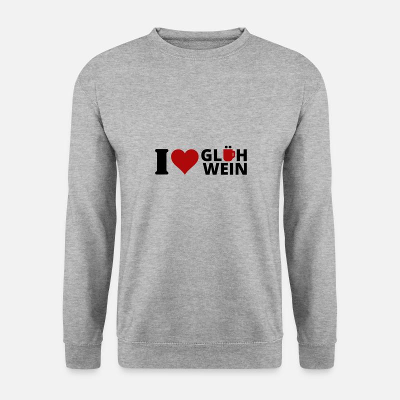 I love Glühwein - Unisex Pullover - Weißgrau meliert