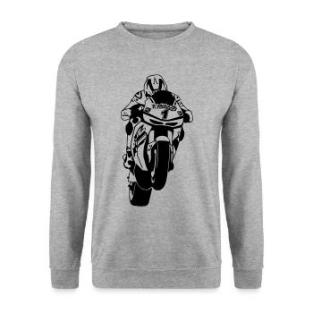 MotoGP - Unisex Sweatshirt - salt & pepper - Front - Alina (178cm) & Michal (187cm)