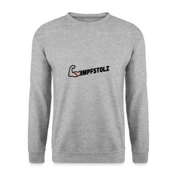 Impfstolz - Unisex Pullover - Weißgrau meliert - Vorne - Alina (178cm) & Michal (187cm)