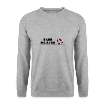 Bademeister Herz - Unisex Pullover - Weißgrau meliert - Vorne - Alina (178cm) & Michal (187cm)
