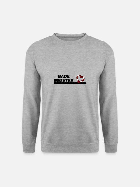 Bademeister Herz - Unisex Pullover - Weißgrau meliert