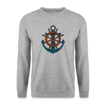paddle boat sail boat rowing boat sailboat67 - Unisex Sweatshirt - salt & pepper - Front - Alina (178cm) & Michal (187cm)